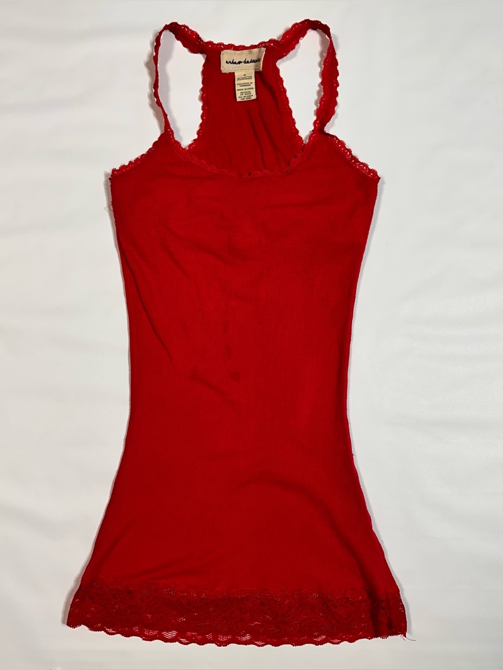 Urban Behavior Red Lace-Trim Racerback Camisole